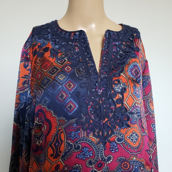 Jones New York embroidered tunic top size L - Picture 5 of 9